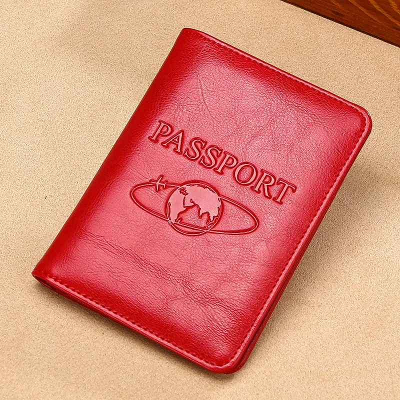 Genuine Leather Man Passport Cover Wallet RFID Travel Passport Holder Card Case Women\'s Men Vintage Business Card Holder Wallet