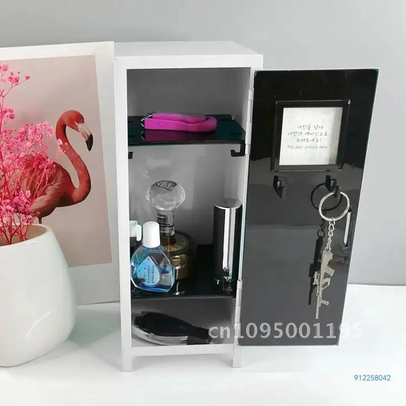 Iron Storage Box Dormitory Storage Cards Paper Money Keys Cosmetics Other Desktop Locker Mini Items and Bank Small Cabinet