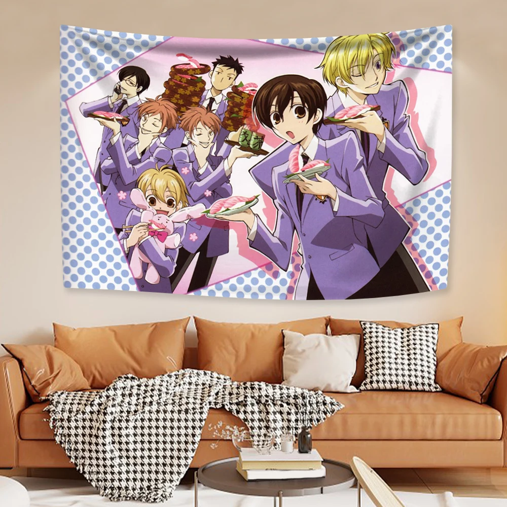 Classic Anime Tapestry Ouran High School Host Clubs Kawaii Home Decor Wall Hanging Bedroom Dorm Background Cloth Birthday Gift