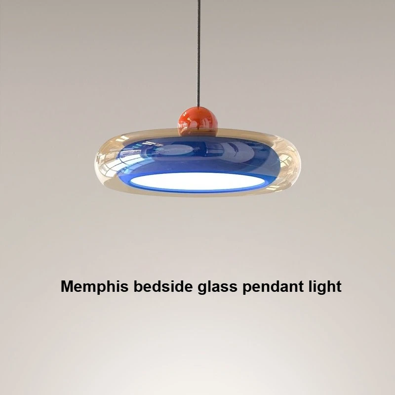 Memphis Dopamine Colorful Glass pendant light Bedroom Bedside pendant lamp Children's Room Chandelier Aisle Dining room Lamp