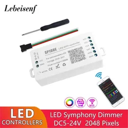 SP108E indirizzabile LED Wifi Dimmer Controller DC 5-24V 2048 pixel per SK6812 WS2812 programmabile RGB LED magia striscia di colore