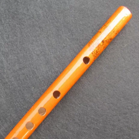 1 Pc Student Musical Instrument Wooden Color Chinese Traditional 6 Holes Bamboo Flute Vertical Flute Clarinet