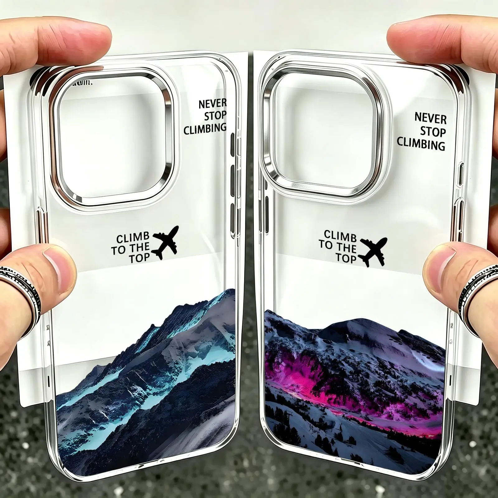 T-The North Fashion F-Face Climb to the summit Funda Transparente para iPhone 17 16 15 14 13 12 11Pro Max, Cubierta de Protección Transparente