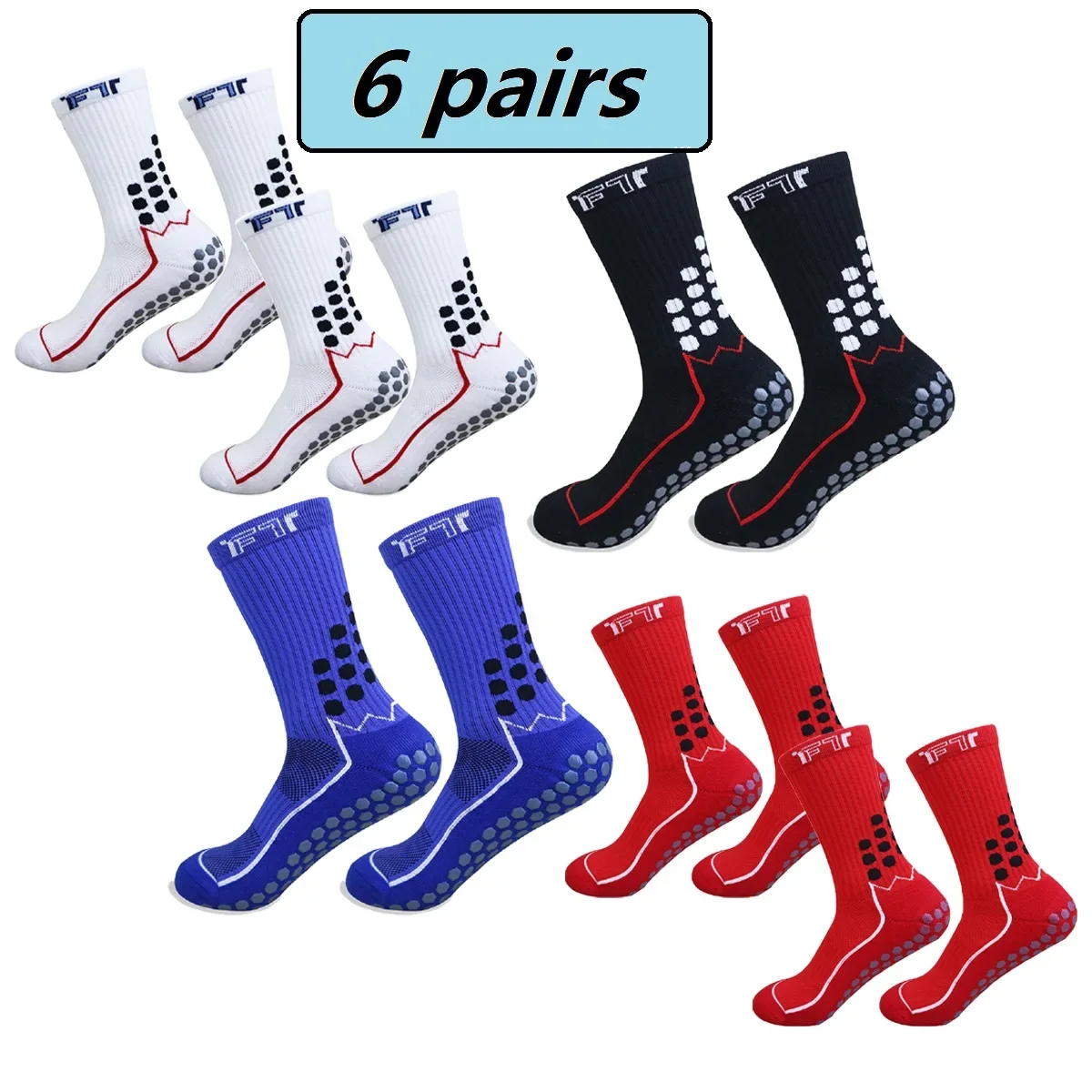 

6 Pairs Cycling Sports Socks Professional Racing Socks Comfortable Breathable Men Women Road Bikes Running Socks