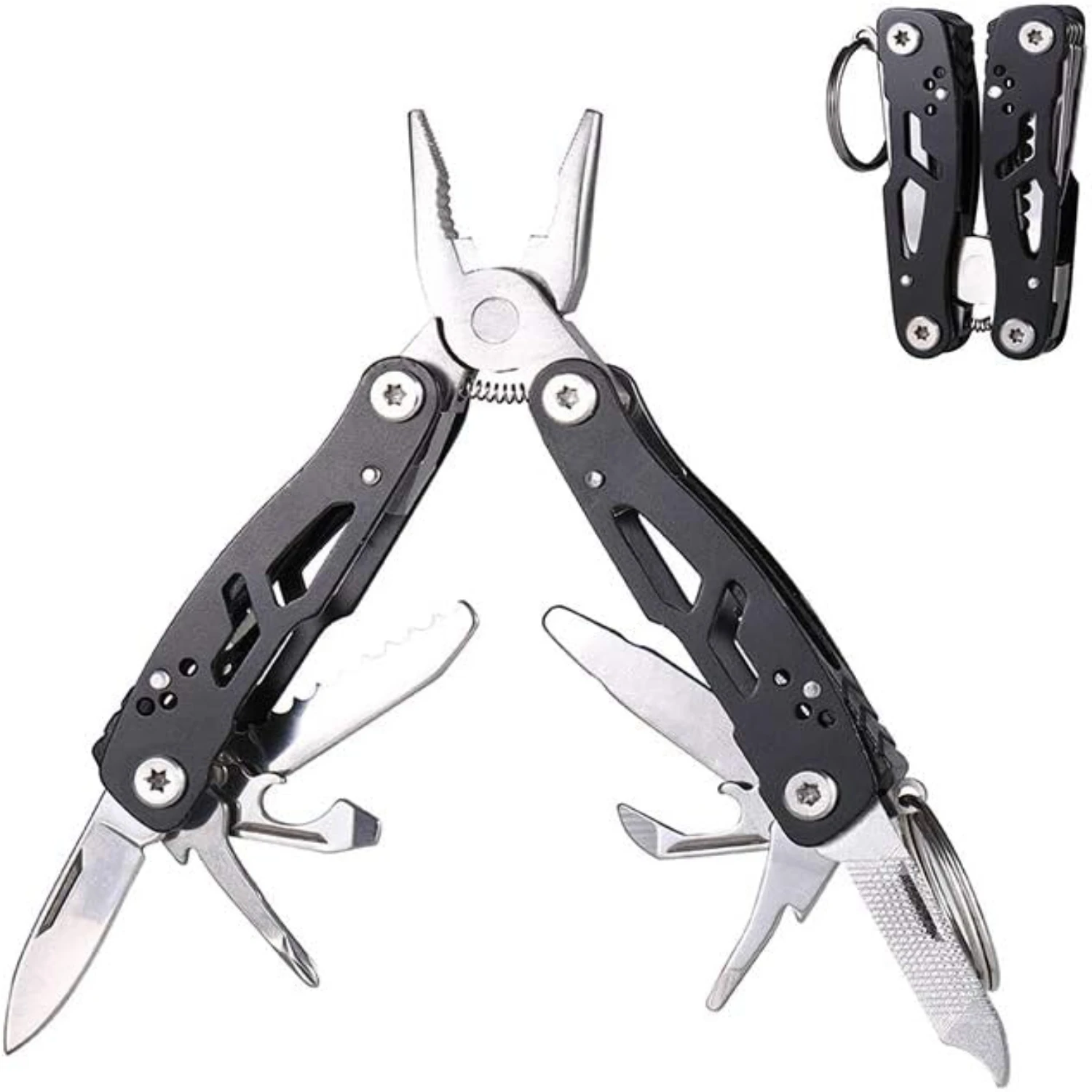 

Essential Practical and Rugged MINI Multitool Pliers - Portable 14-In-1 Pocket Knife for Dad, Husband, Boyfriend, Women - Perfec