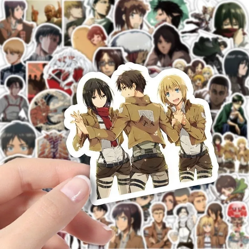 Attack on Titan Periphery Commander Eren Yeager Mikasa Ackerman Creative High-value Refrigerator Phone Case Desktop DIY Stickers