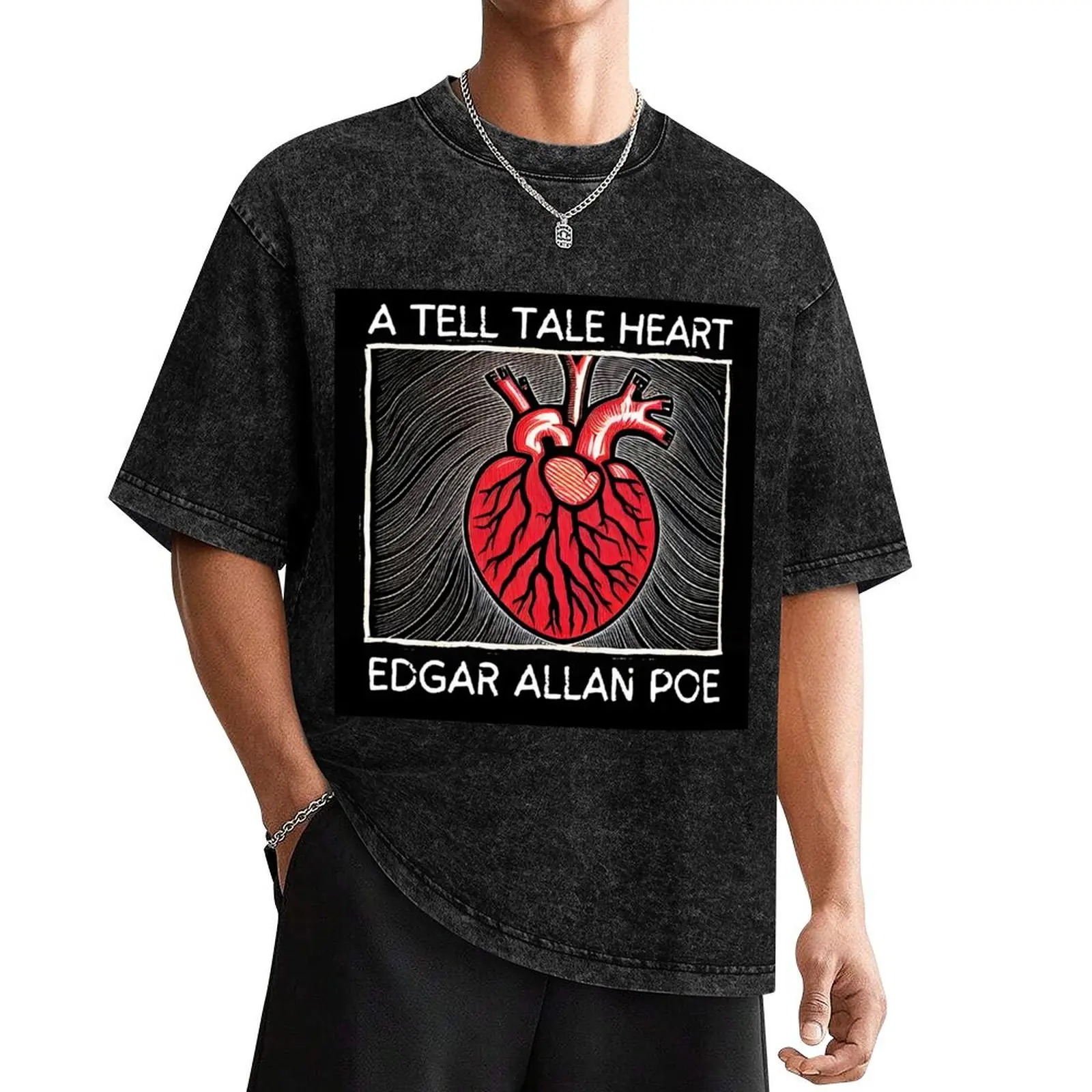 

A Tell Tale Heart Woodprint T-Shirt cute tops croswit shirt man Men's t-shirt