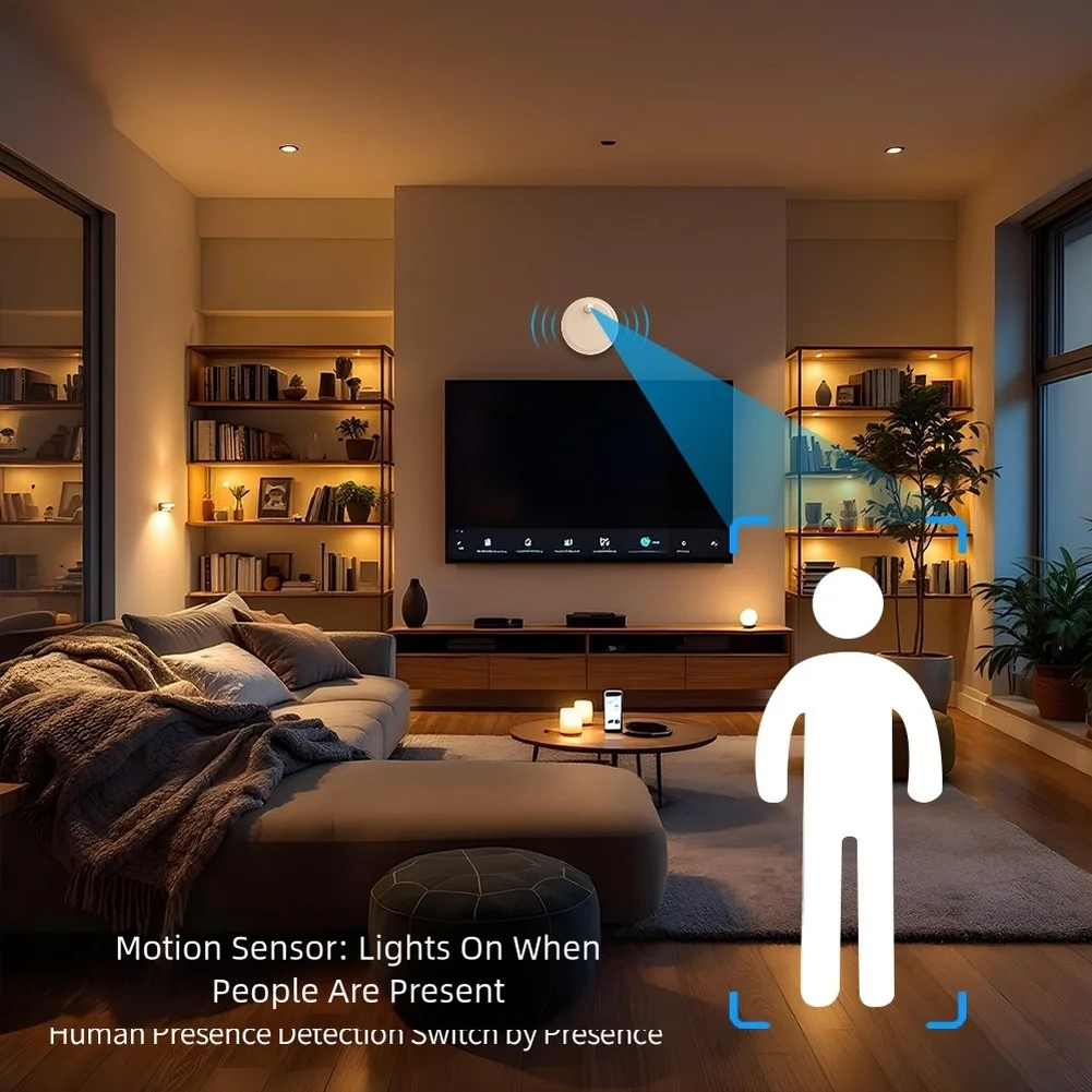 Motion Sensor Presence Sensor 24G Millimeter Wave Technology 6.3 Meters With A 110° Sensing Angle A (WiFi-2.4G), B (for ZigBee)