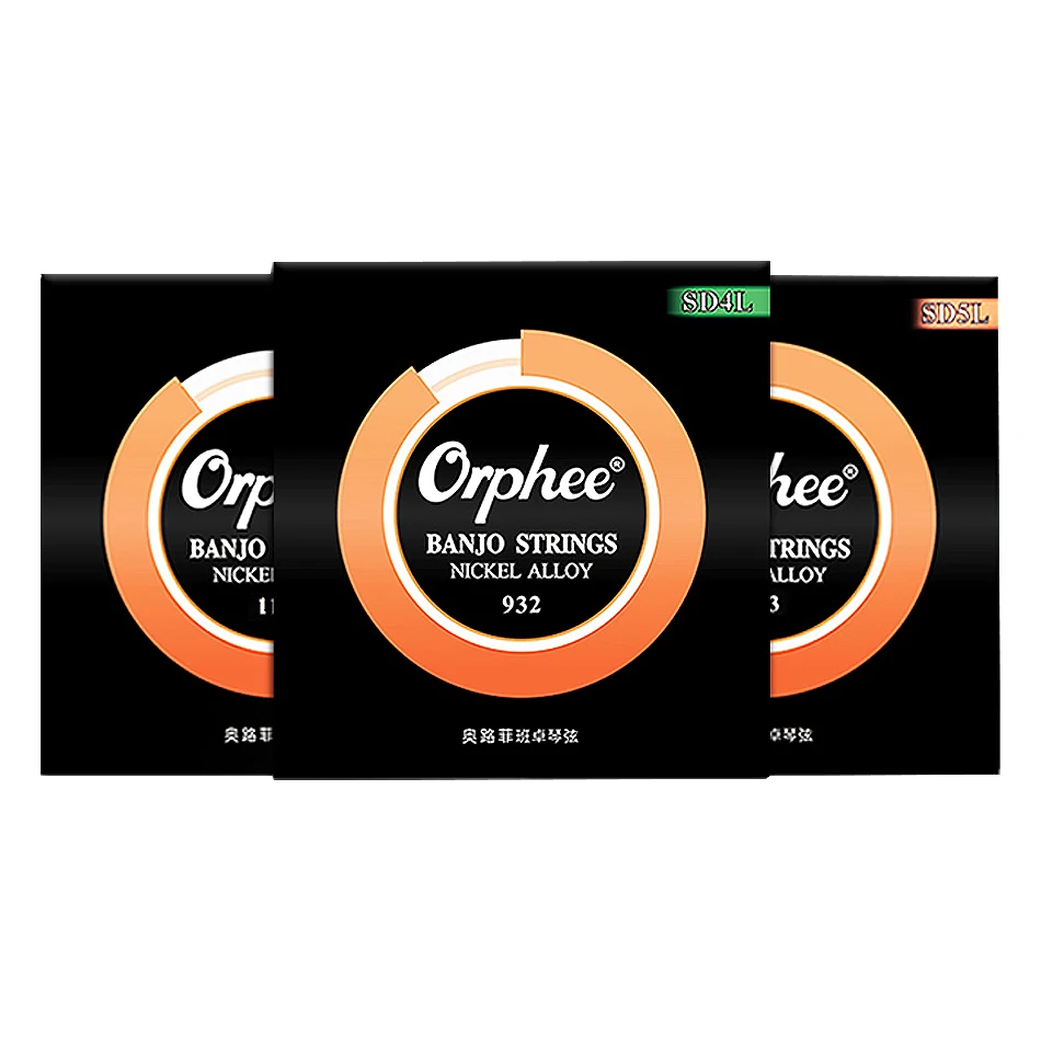 Orphee Banjo Strings SD Series for 4/5/6 Strings High-Carbon Steel Hexagonal Core Nickel Alloy Nano Anti-Rust Coating