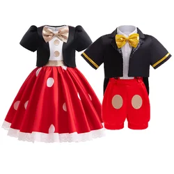Kids Mickey Minnie Cosplay Costume Mouse Suits Dress Kindergarten Host Performance Christmas Costume Halloween Party