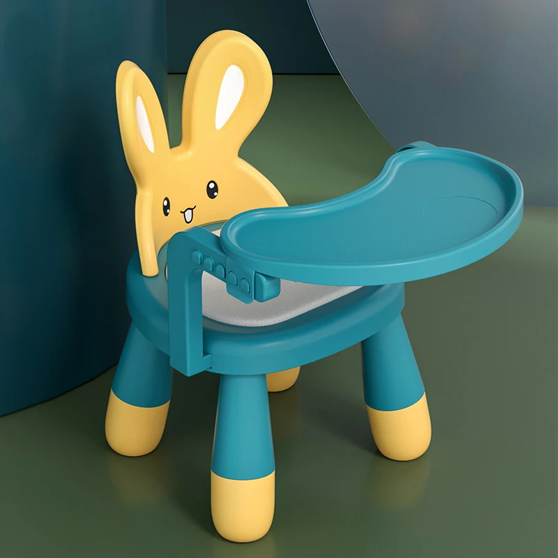 Baby Dining Chair With Plate Children 'S Backrest Chair Dining Table Household Short Bench Small Stool