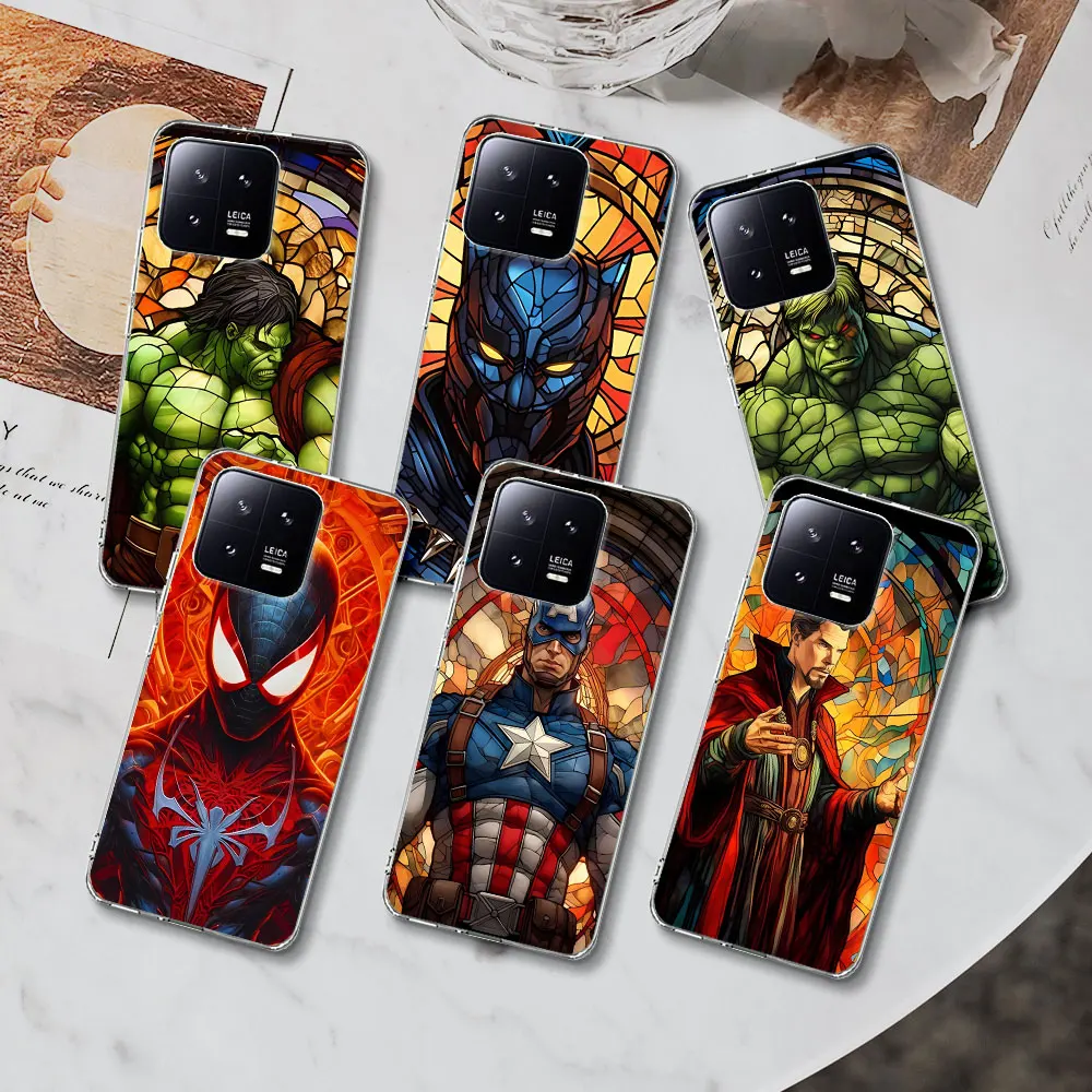 Marvel Super Hero Art Case for Xiaomi Mi A2 11T 12 12X 13 9 CC9 10T 11 9T 12T A3 CC9E 10 11i 8 Lite TPU Transparent Phone Cover