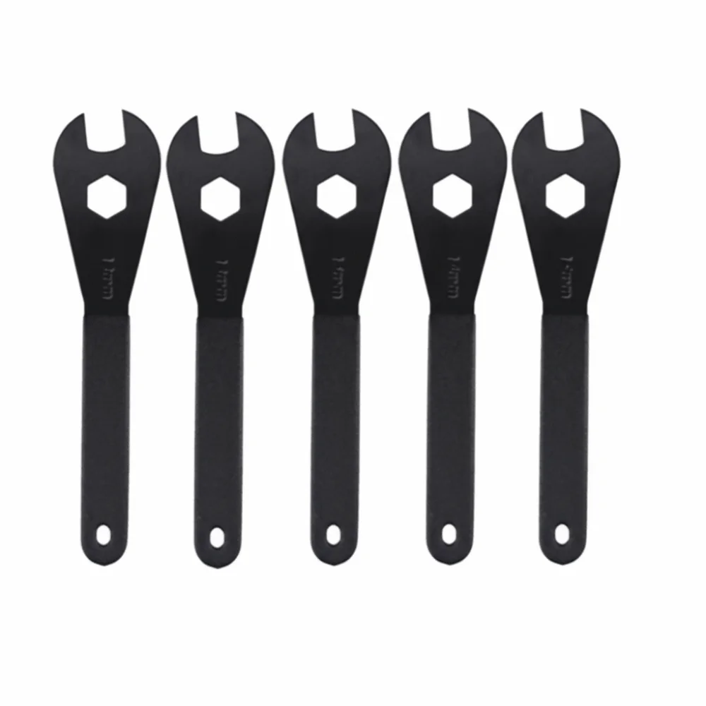 5 PCS Carbon Steel Bicycle Hub Wrench Open-End Spanner Multiple Sizes Hub Repair Wrench Multi-Function Slim Bicycle Cone Wrench