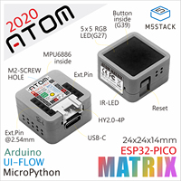 M5Stack Official ATOM Matrix ESP32 Development Kit Built-in MPU6886 ESP32 PICO-based Internet of Things Terminal Controller