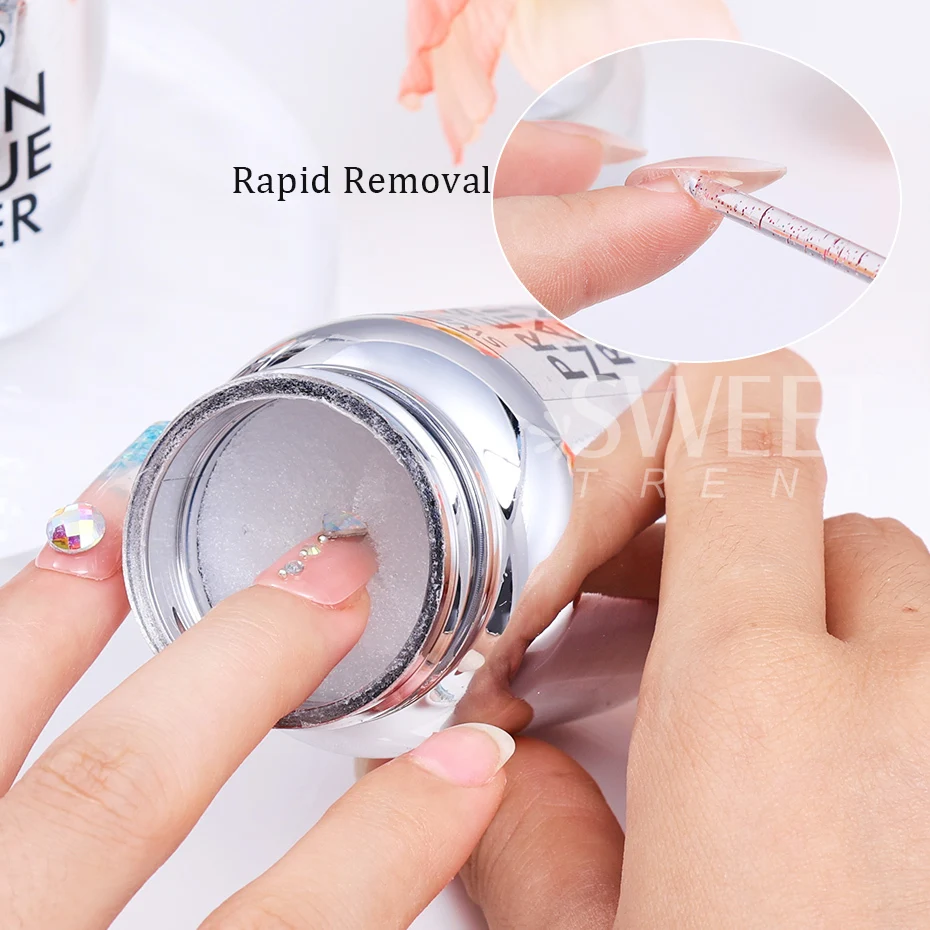 1/2個入り 80ml ネイルグルーリムーバー 付け爪用 簡単除去 固形接着剤 ジェルネイルチップリムーバー ネイル用品