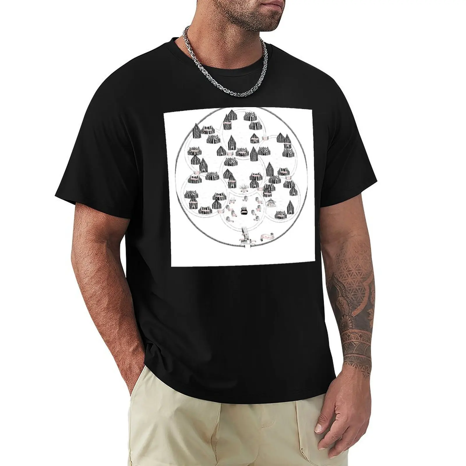 Map of the Night Circus T-Shirt Modern Print Casual T-Shirt