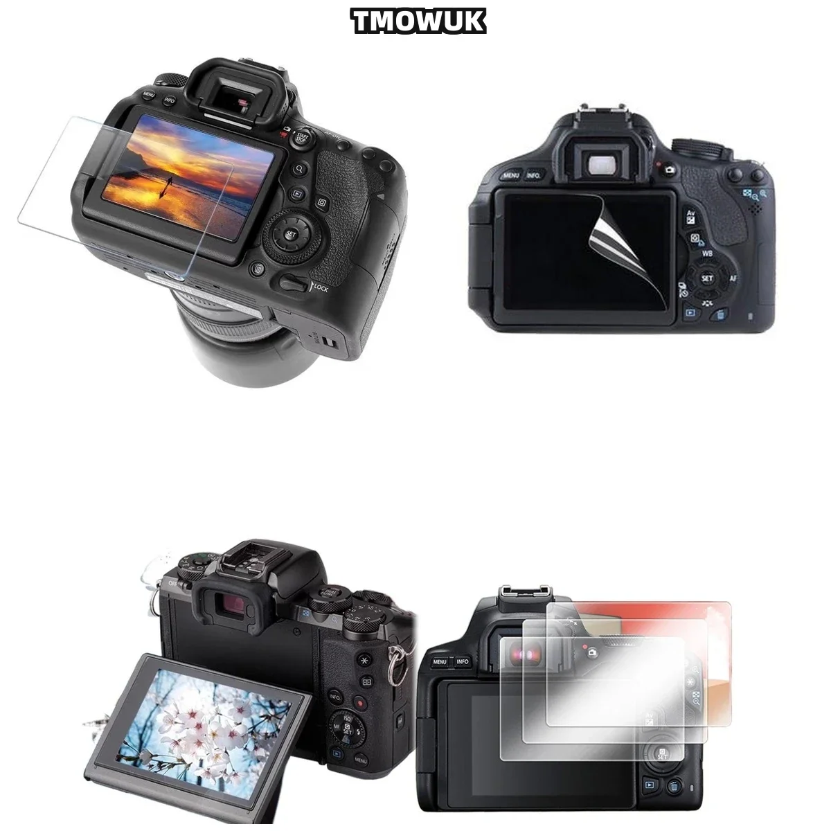 For Canon 1200D 1300D 1500D 2000D LCD Guard, 9H Hardness Tempered Glass, Ultra-Clear Protection.