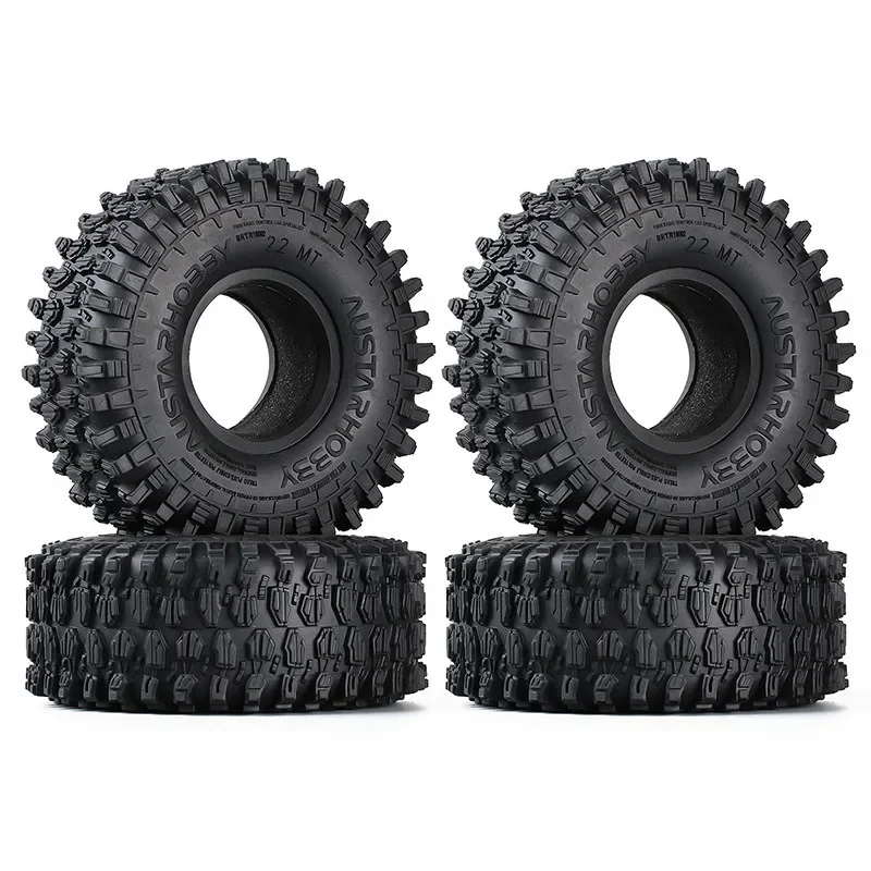 

4PCS 128x48mm 2.2" RC Rock Crawler Tires for Axial Wraith/KM5 | Off-Road Rubber Terrain Wheels | 1/10 Scale All-Terra