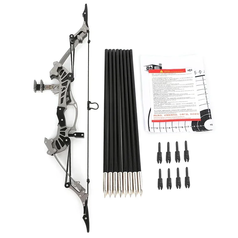 16.4inch Archery Mini Compound Bow Kit 16lbs Bow and Arrows Set Shooting Target Gift Game Bow Practice Accessories