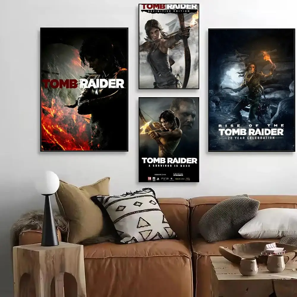 T-Tomb R-Raider Game Poster Art HD Art Sticky Wall Waterproof Home Living Room Bar Decoration
