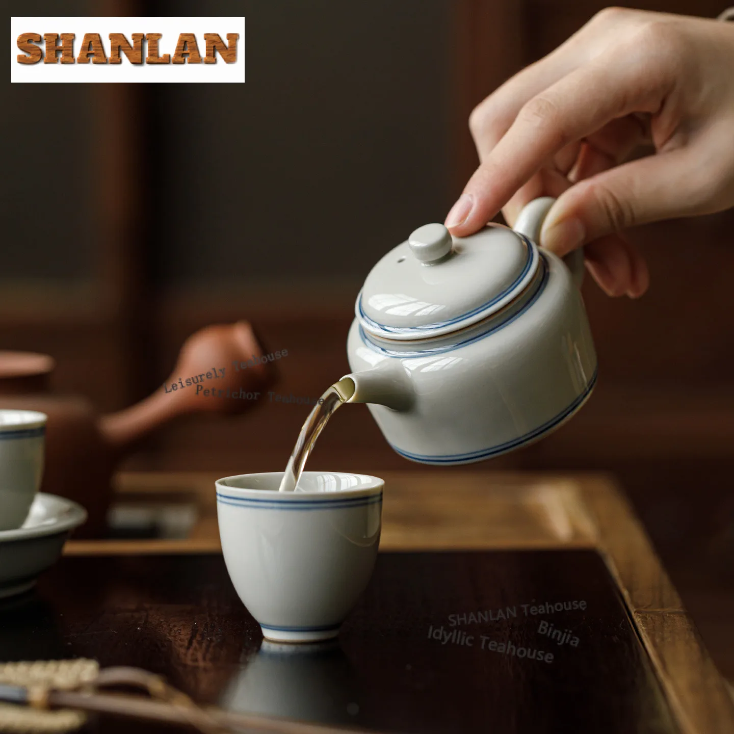 110ml Ice Platform Glaze Double Line Teapot Elegant Tea Infuser Pot Tea Maker Kettle with Strainer Tea Items Accessories Gift