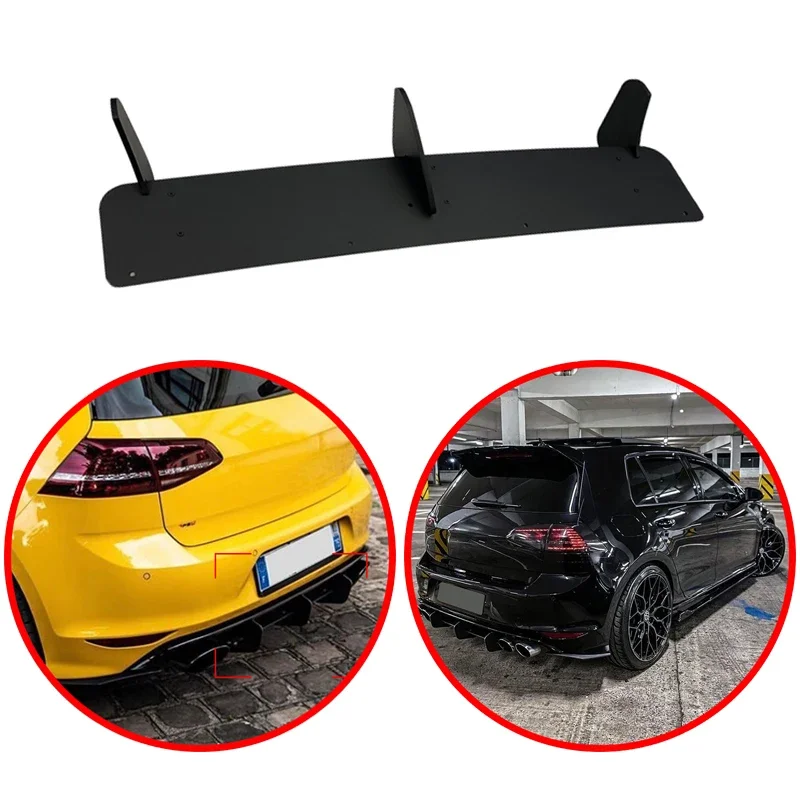 

3 Pcs For VW Volkswagen Golf 7 MK7 R R-Line 2012 To 2018 Car Rear Bumper Lip Spoiler Glossy Black ABS Body Kit