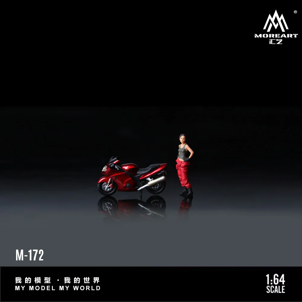 MoreArt 1:64 CBR1100XX نموذج راتينج لشخصية الدراجة النارية باللون الأحمر المعدني، هدية عرض لتزيين المشهد المصغر