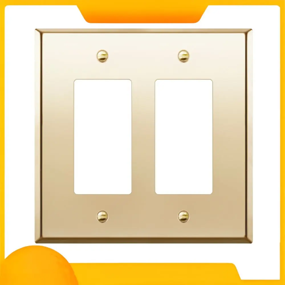 Solid Brass Outlet Faceplate US Standard Wall Switch Cover Metal Decorative Panel For Household Electric Socket Fixture