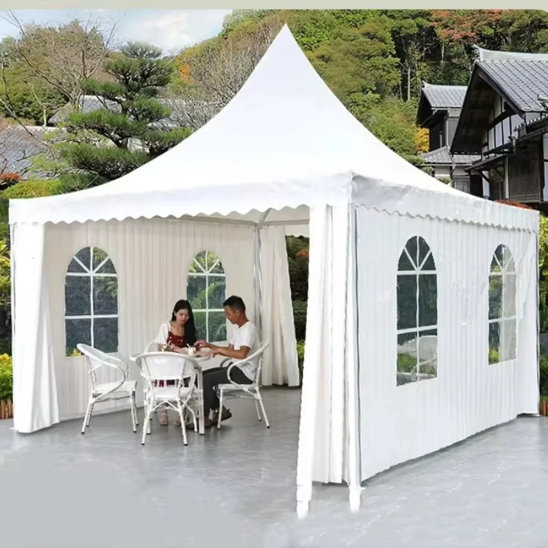 2026 Large Space Pyramid Tent with Thickened Aluminum Poles PVC Windows Colorful Themed Outdoor Camping Shelterpromote sales