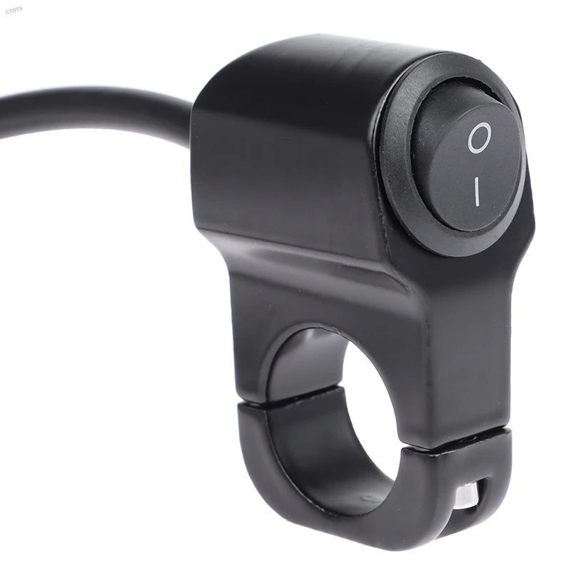 دراجة نارية المقود العلوي تشغيل/إيقاف التبديل سكوتر ATV سبائك الألومنيوم 2-سلك الضوء الأسود مفاتيح مقاومة للماء 12 فولت #4