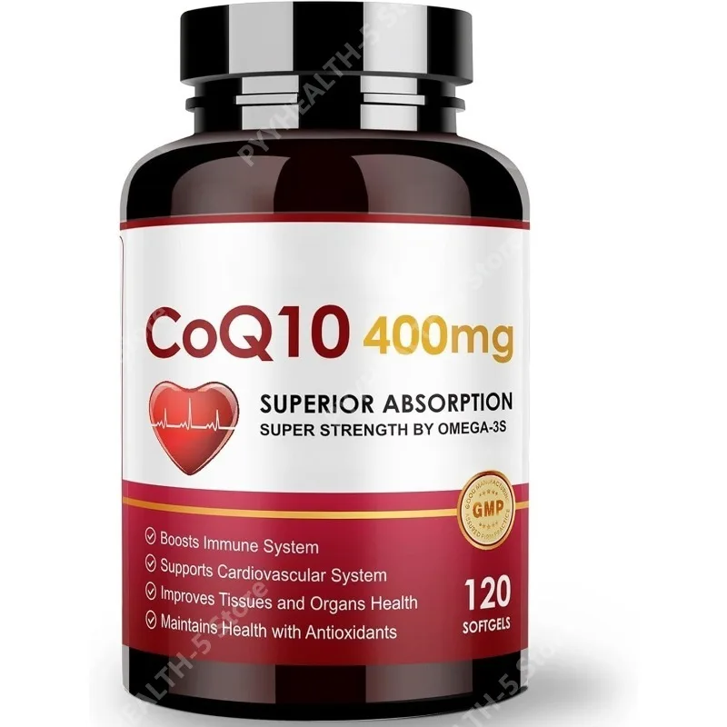 

CoQ10 Softgels Omega-3, Coenzyme Q10 Supplement for High-Absorption, Powerful-Antioxidant Support Energy-Production 120 Servings