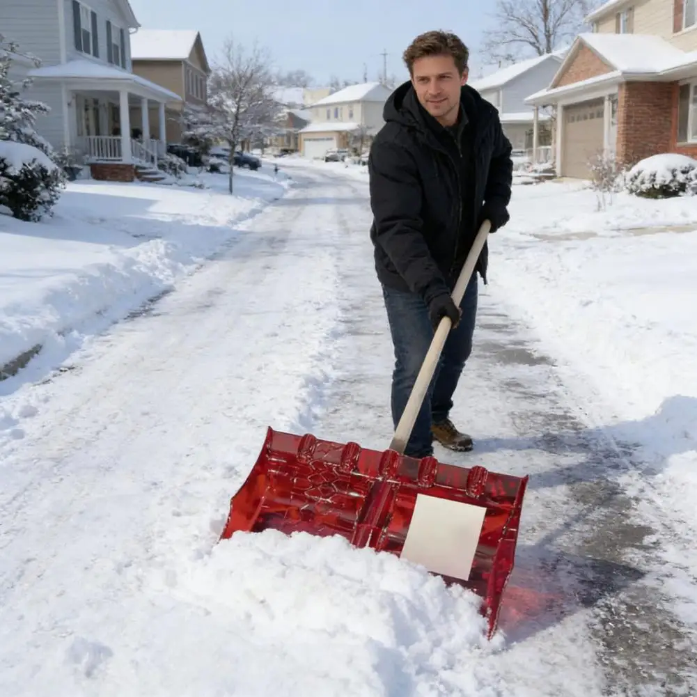 Snow Shovel with Adjustable Length D-Grip Handle Driveway Scoop Shovel for Car Snow Removal Portable for Home Garage Garden Camp view 5
