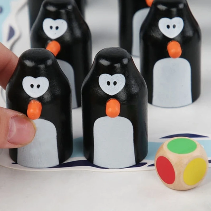 T3LB Memory Chess Teaser Toy Wooden Memory Match Penguin Memory Game