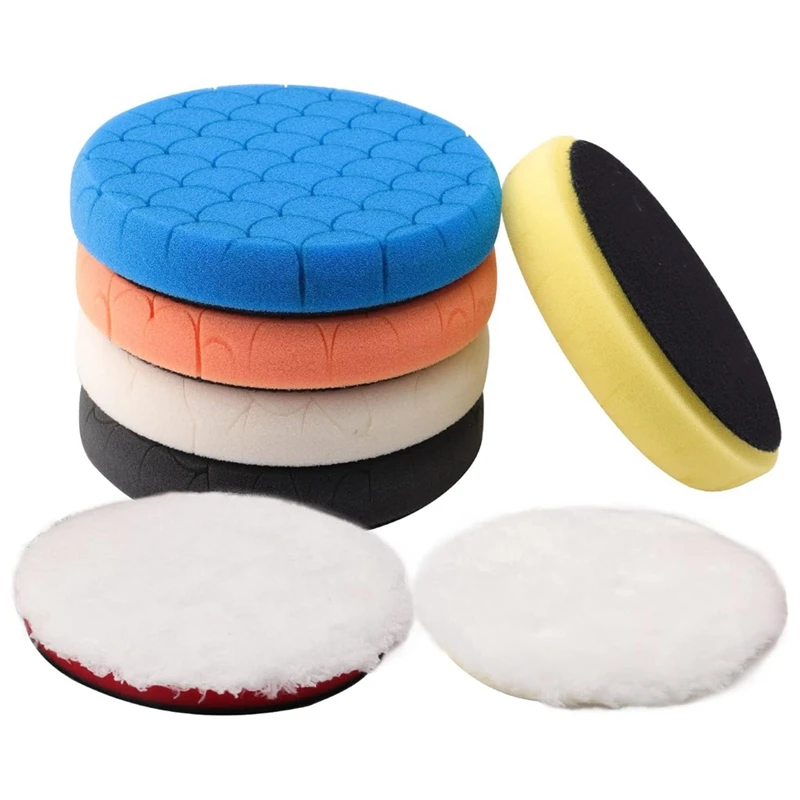 

Cushion Polishing Pad 7Pc 6.5 Inch Face For 6Inch 150Mm Backing Plate Buffing Sponge Pads Cutting Polishing Pad Kit