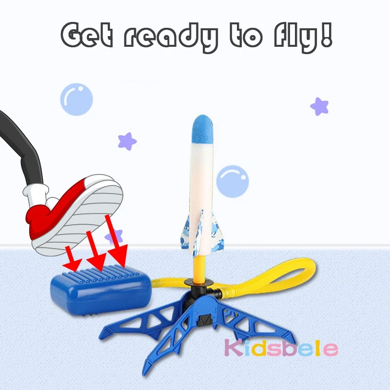 Kid Air Rocket pompka nożna Launcher zabawki gra sportowa skok Stomp zestaw do gry na świeżym powietrzu dla dzieci zabawka prasowana wyrzutnie rakiet gry na pedały