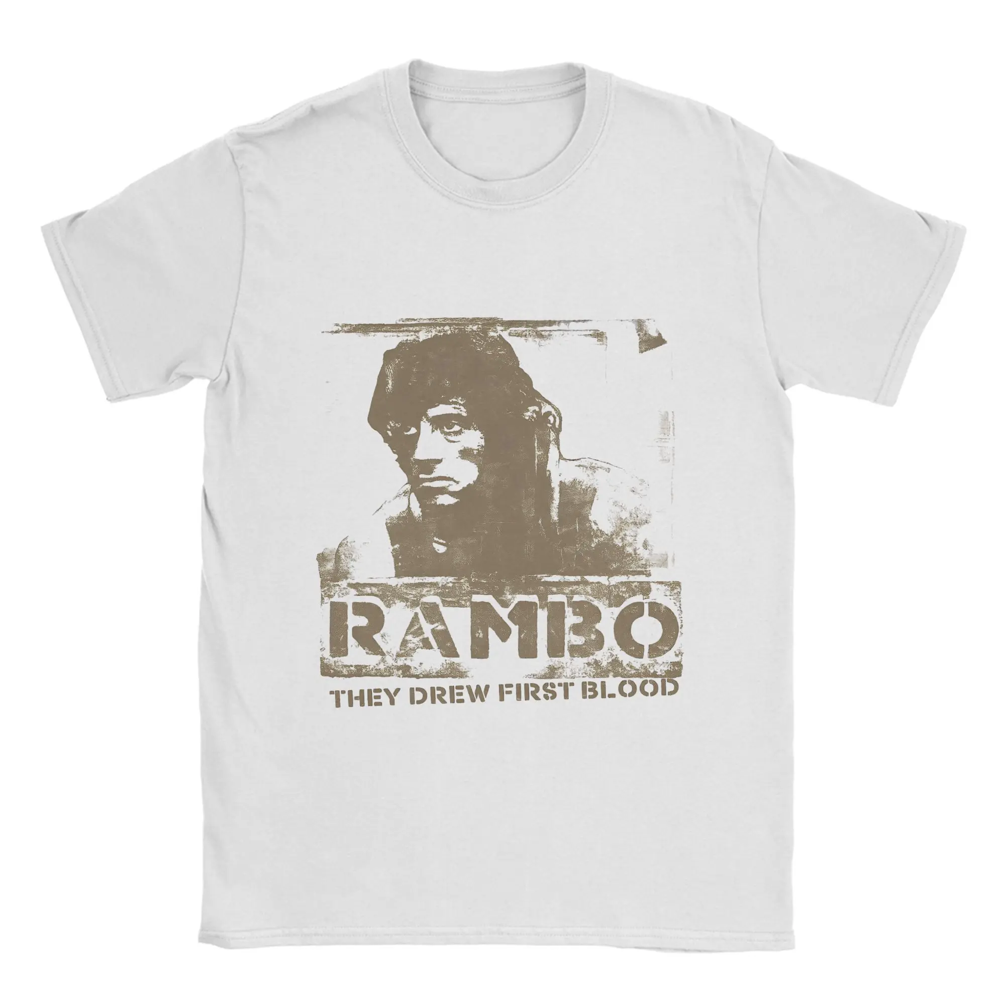 

First Blood Rambo Pure Cotton T Shirt For Men's Summer Y2K Casual T-Shirts O-Neck Novelty Tee Shirt Plus Size Casual Clothes