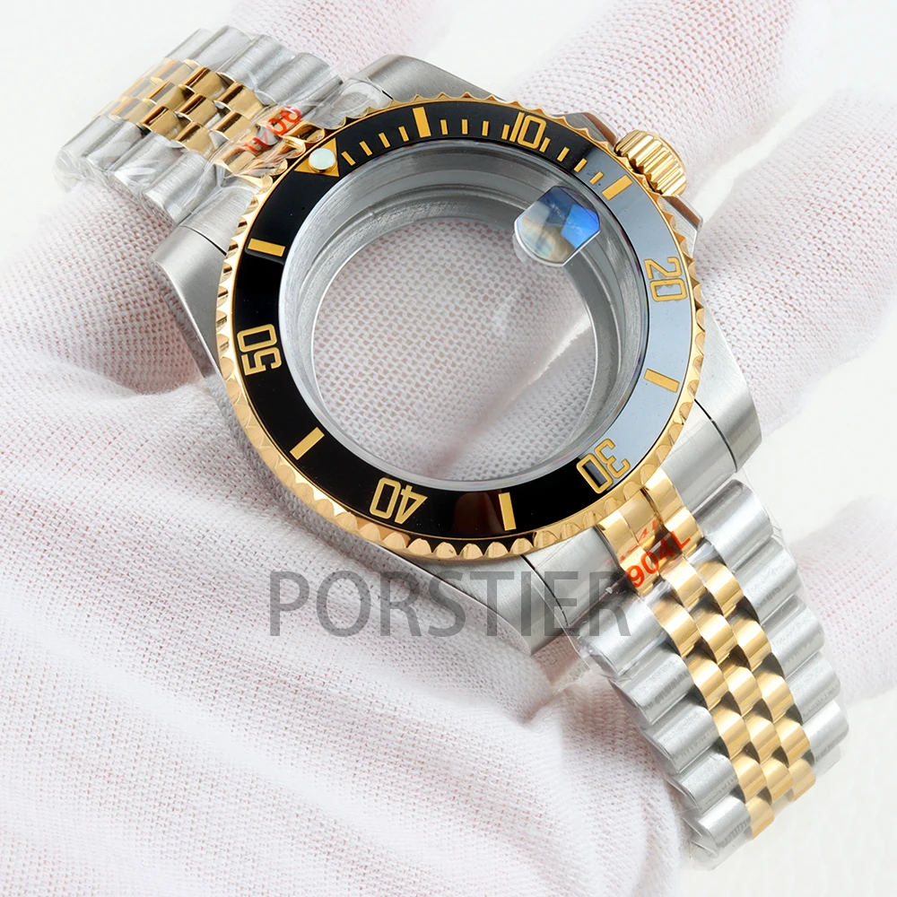 Rose Gold 40mm NH35 Watch Case Sapphire Glass for Seiko NH34 NH35 NH36 NH38 Movement SUB/GMT/ Yacht-Master Oyster/Jubilee Strap
