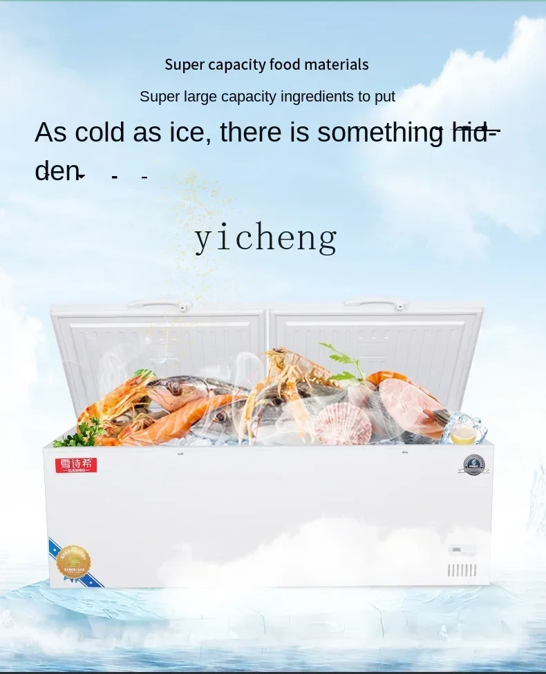 Commercial Large Capacity Freezer Fresh-Keeping Frozen Horizontal Supermarket Refrigerator Refrigerated Freezer