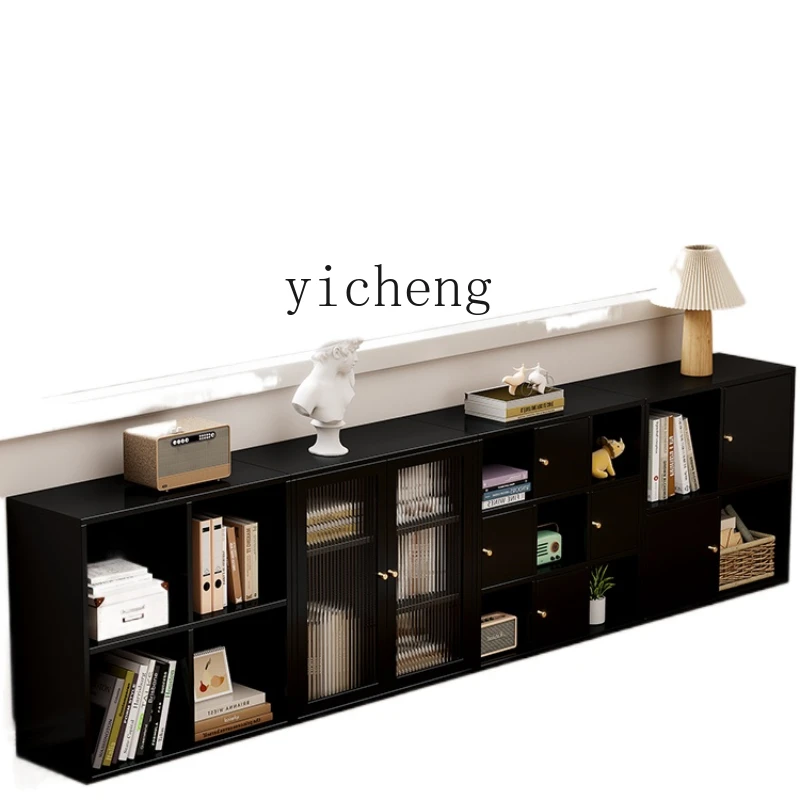 ZC Bookcase Simple Free Combination Square Lattice Cabinet Home Bedroom Living Room and Kitchen Sideboard Cabinet