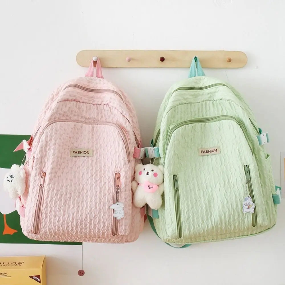 Soft Material Girls Schoolbags Black White Blue High School Size Large Capacity Backpack Boys Backpacks High School Students