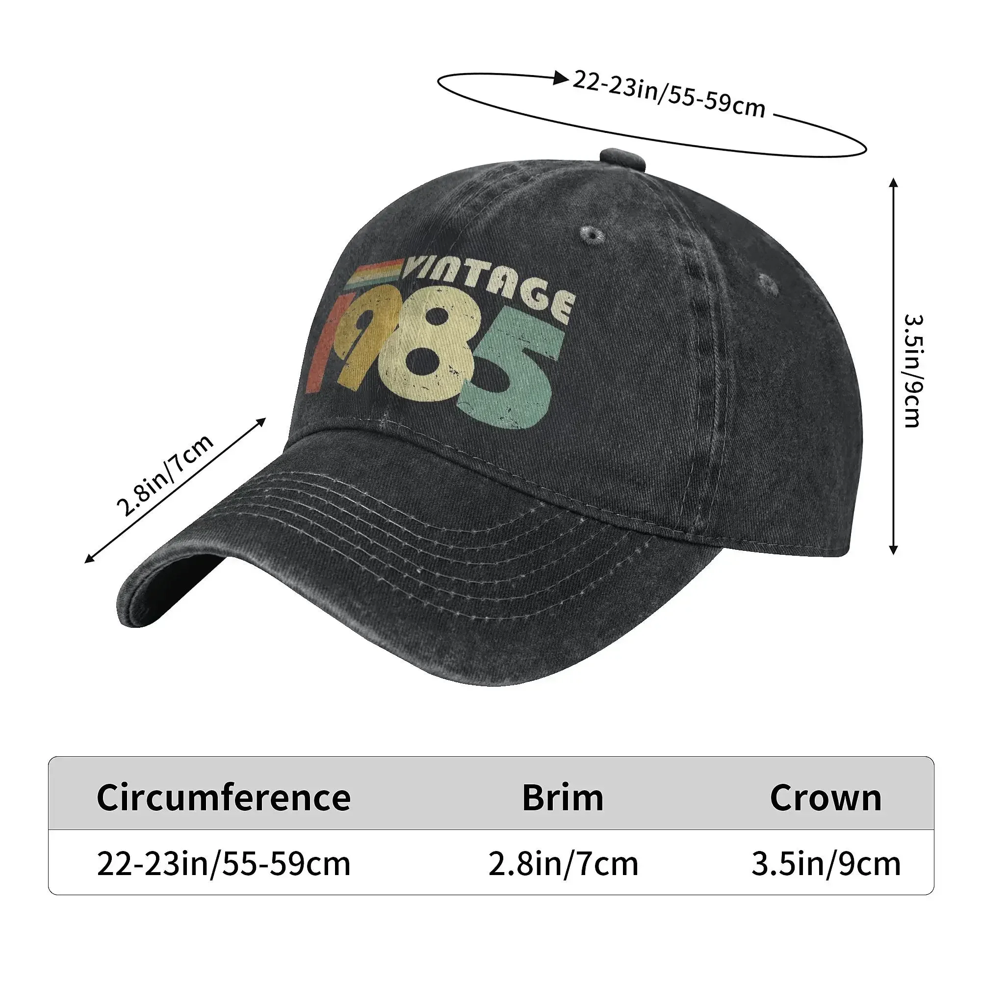 خمر خمر 1985 40th هدية عيد ميلاد المتعثرة تصميم قبعة بيسبول الرجال النساء المتعثرة القطن Snapback قبعة تشغيل قبعات قبعة
