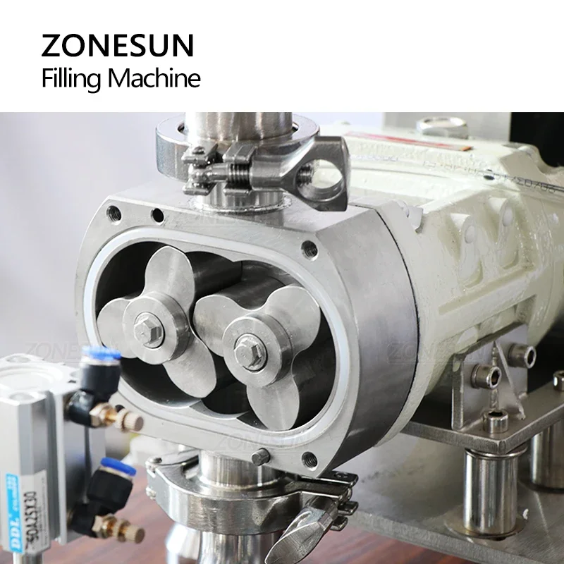 Zonesun ZS-DTGT900M آلة تعبئة السوائل السميكة لصق حشو غسول المنظفات معدات التعبئة مضخة الفص الدوارة