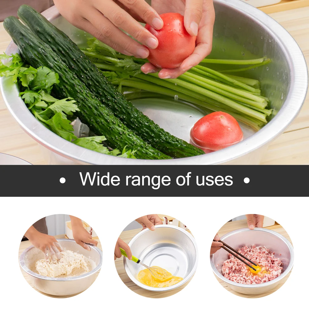 

Thick Aluminum Basin Large Sink Fruit Laundry Dish Tub for Washing Dishes Aluminum- Bin Dirty Pure