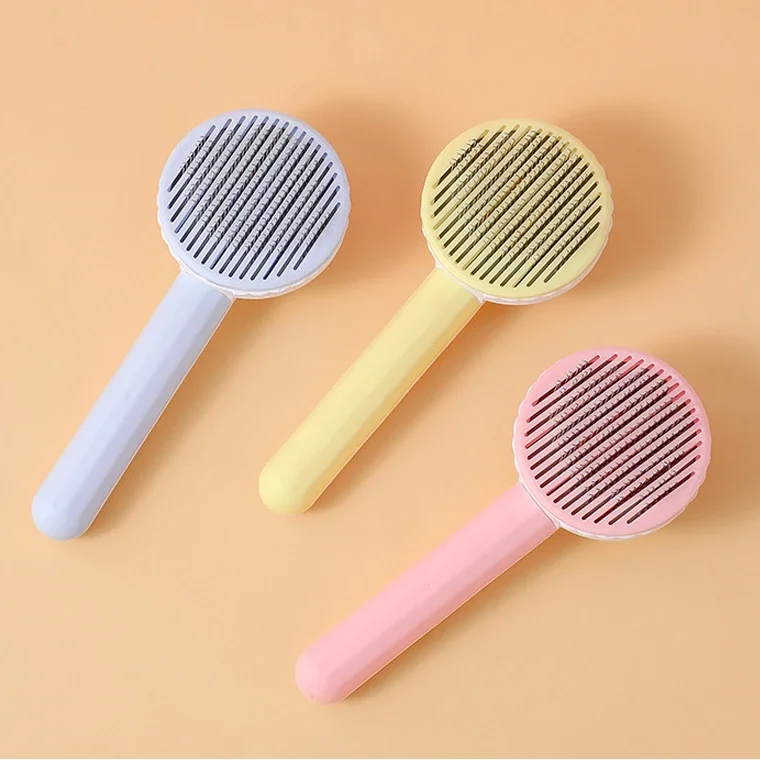 

Cats Dogs Puppy Rabbits Slicker Shedding Deep Cleaning Washable Comb Massaging Self Cleaning Hair Remover Grooming Pet Brush