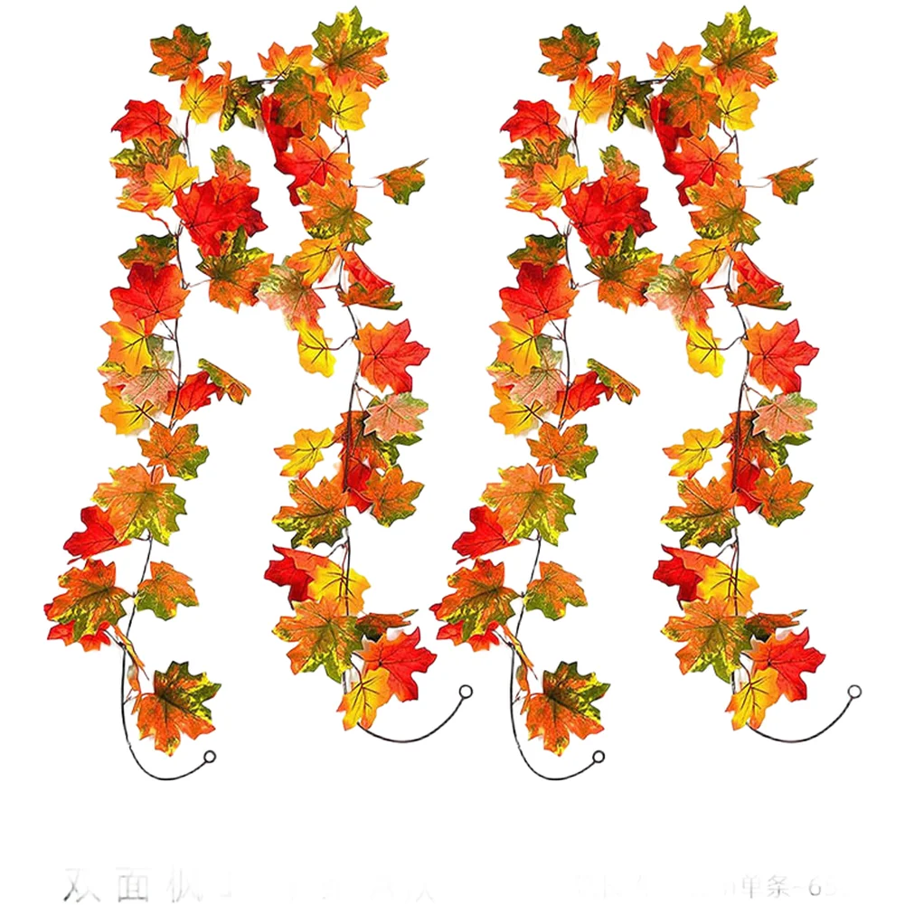 Maple Leaf Garland Artificial Silk Vine 175cm Foliage String For Thanksgiving Halloween Christmas Home Wall Decor