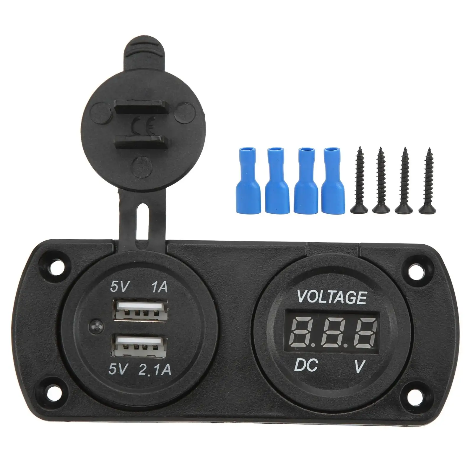 

Автомобильный вольтметр, быстрое автомобильное зарядное устройство с двумя USB-портами для мотоциклов, яхт