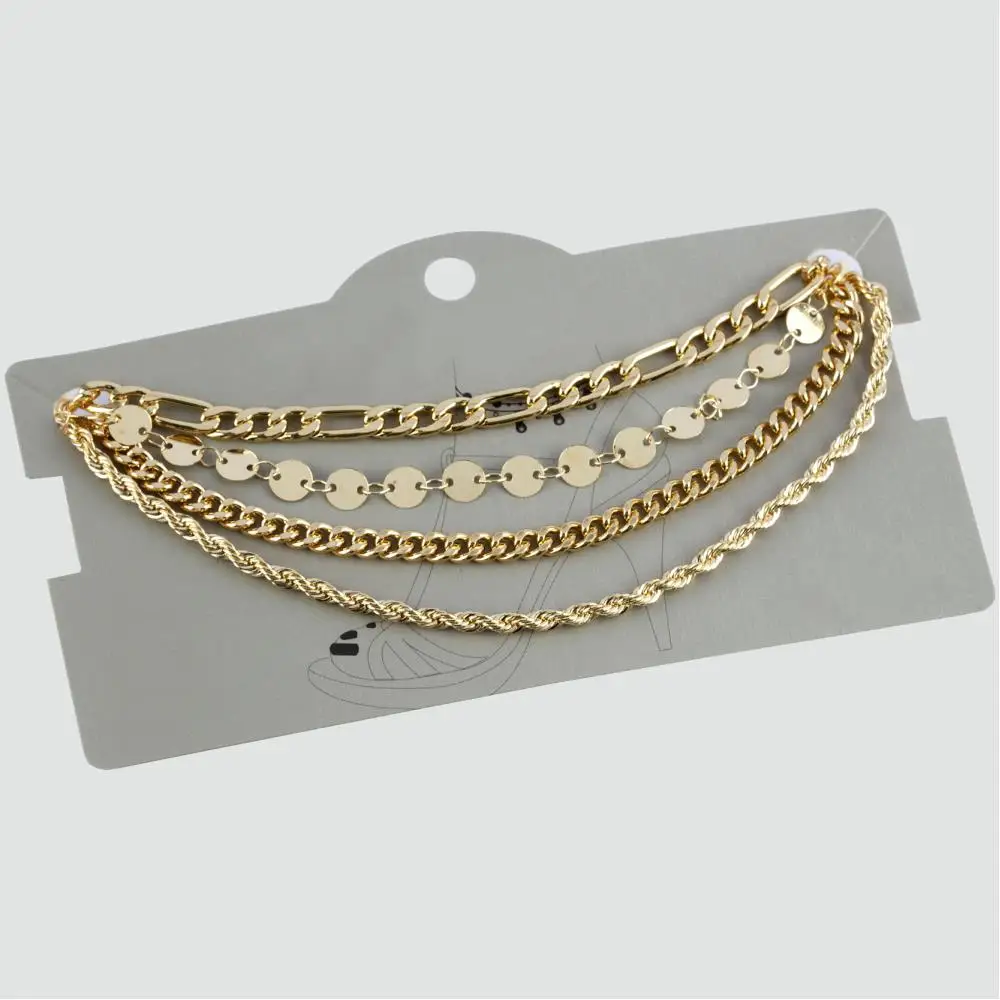 4'lü Luxury Sequin Anklet