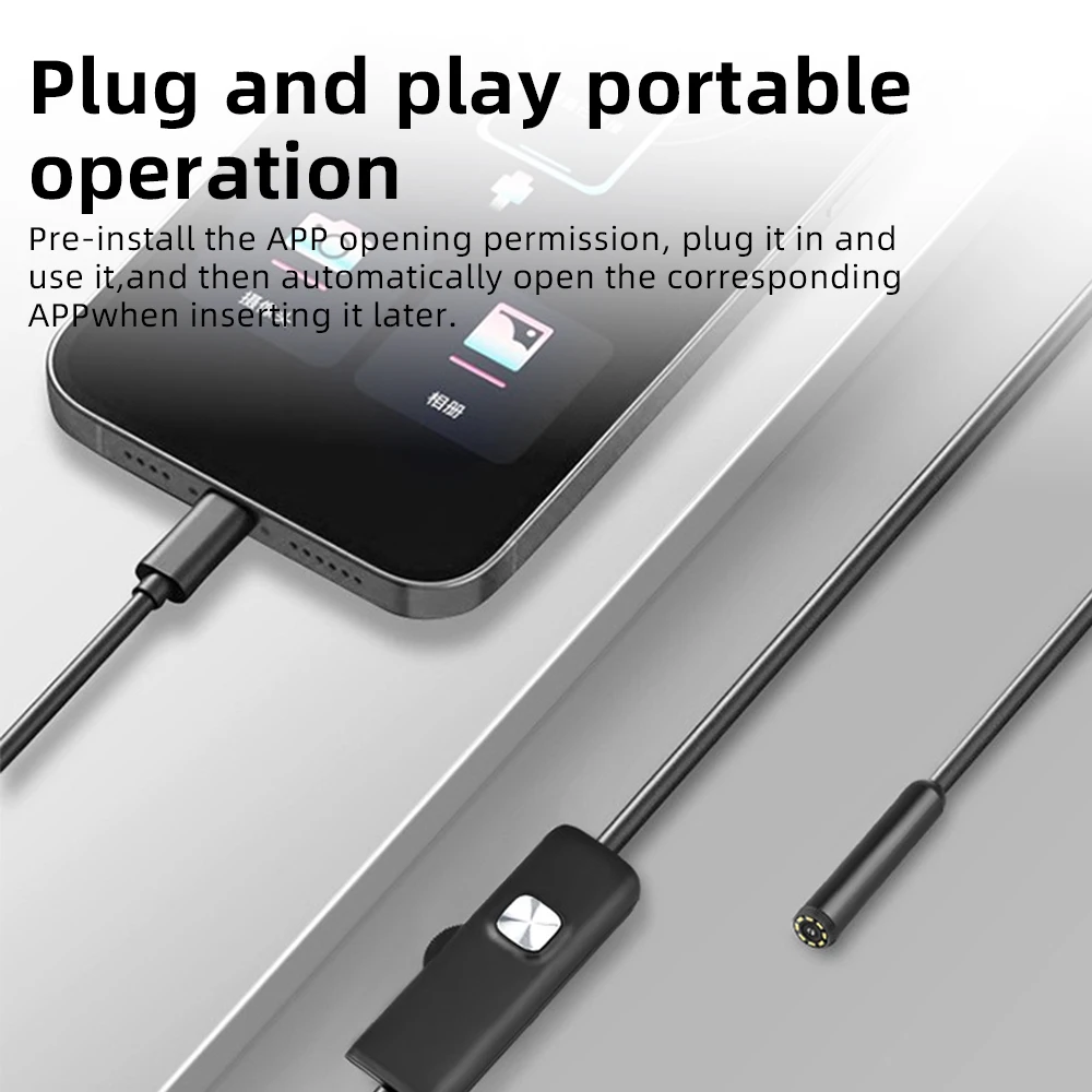 Type-C 8mm lens diameter 2mp Inspection Camera Automobile Engine Pipeline Inspection tool Endoscope for Android,ios iphone ,iPad