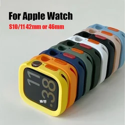 Funda de silicona suave para Apple Watch 10 9 8 7 6 SE 5 cubierta mate anticaída para iwatch 49mm 41mm 42mm 46mm 40mm 44mm 45 mm