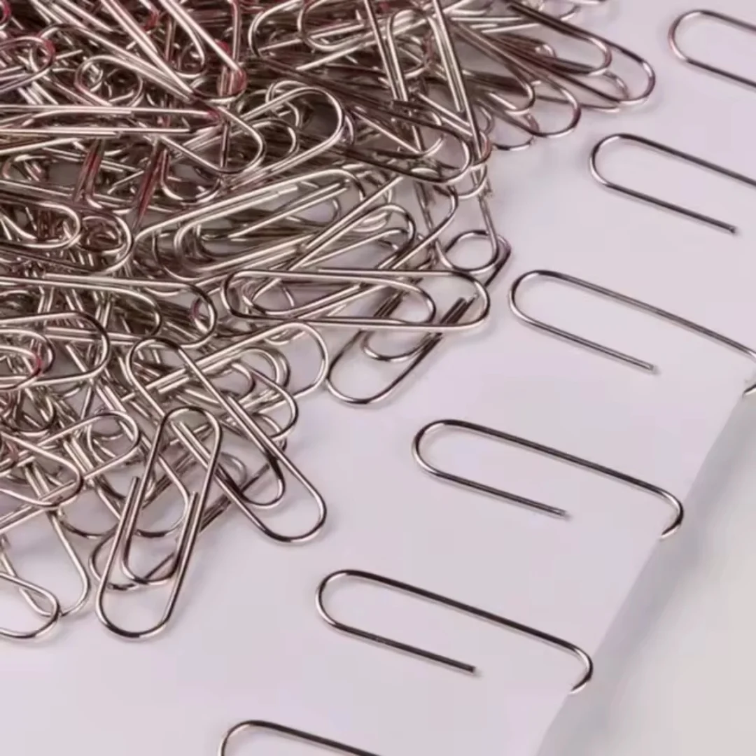 100-500PCS 스테인레스 스틸 종이 클립 28mm 녹슬지 않는 견고한 코팅 된 U 자형 종이 클립 학생 사무실 학교 문구 용품